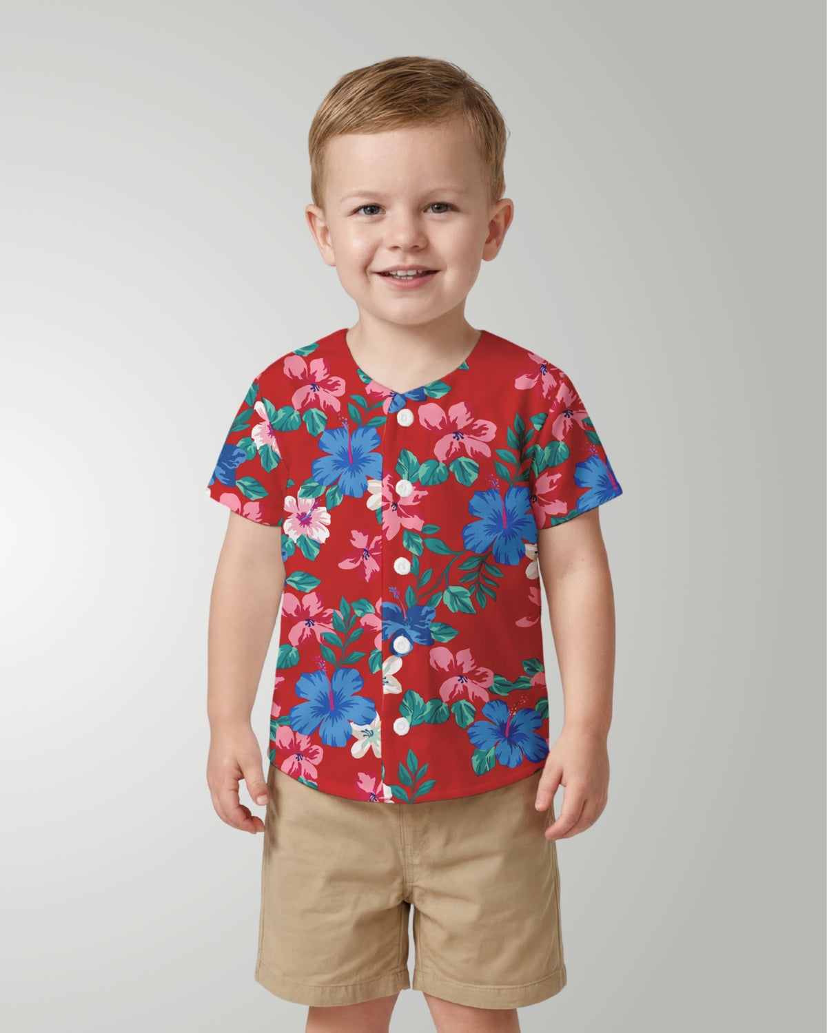 Childs Button Jersey - Island Florals