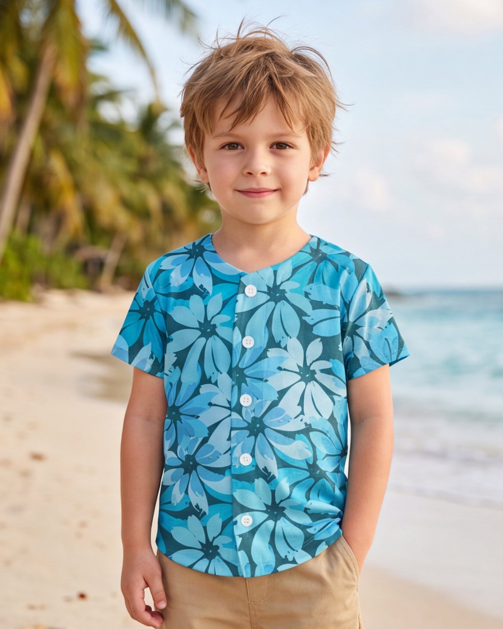 Childs Button Jersey - Seaside Sonata