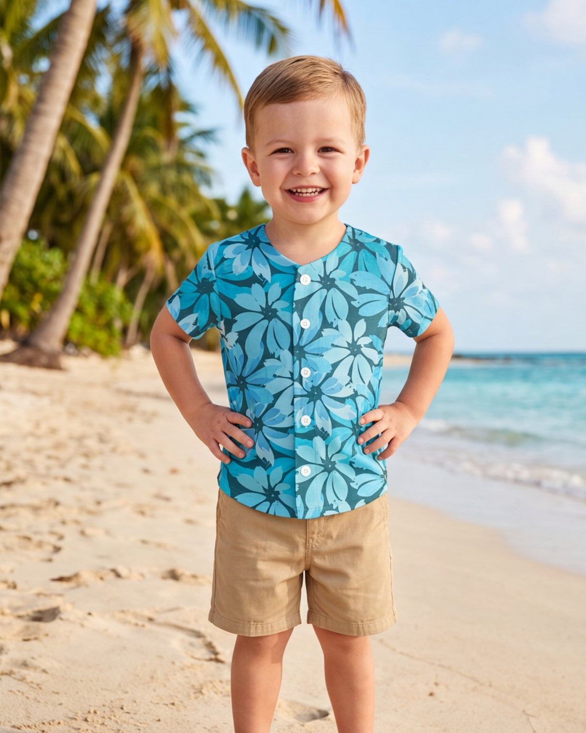 Childs Button Jersey - Seaside Sonata