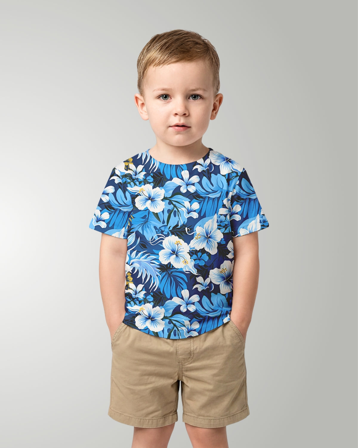 Childs Hawaiian Tee - Blue Hawaiian