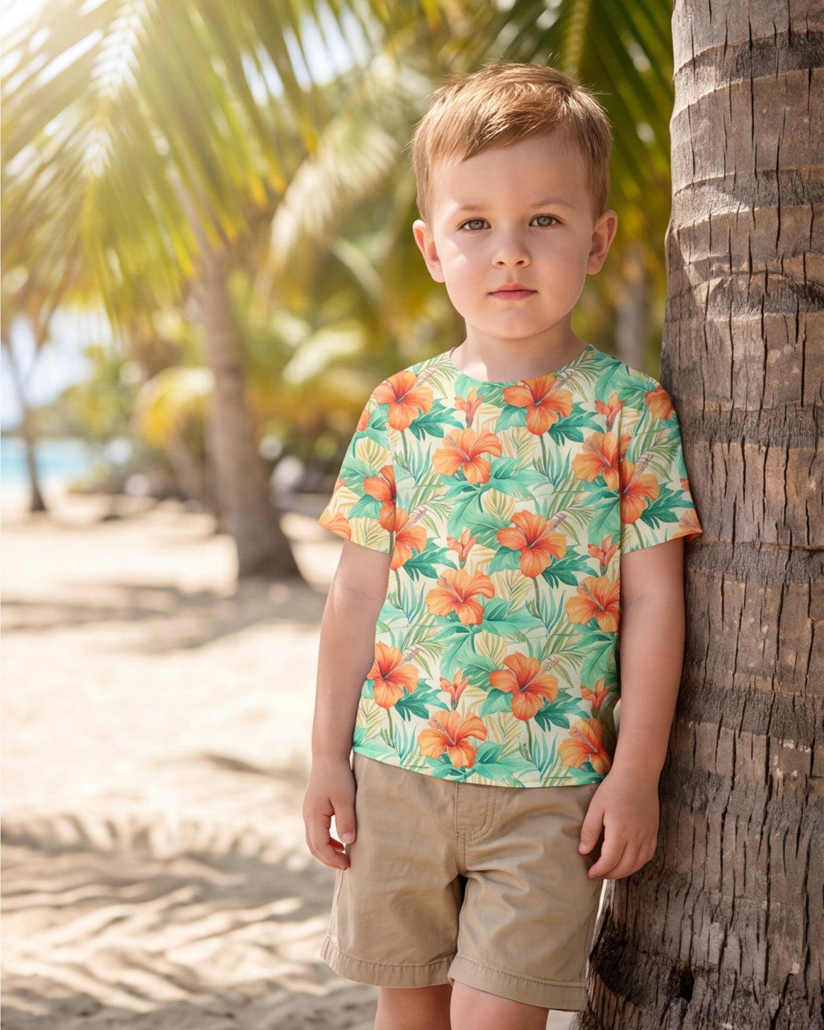 Childs Hawaiian Tee - Sunrise Lagoon