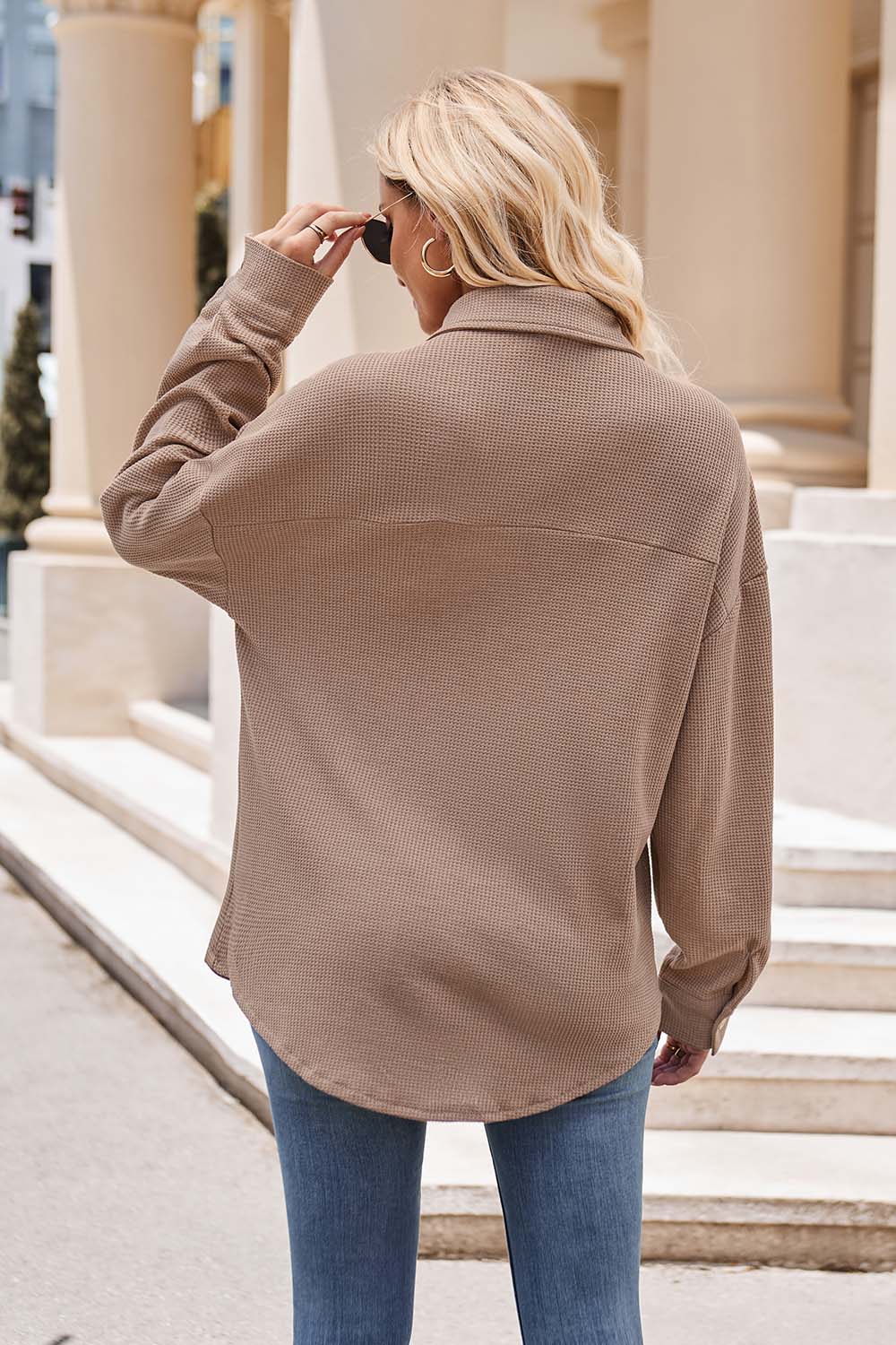 Mandy collared neck dropped shoulder shirt.
