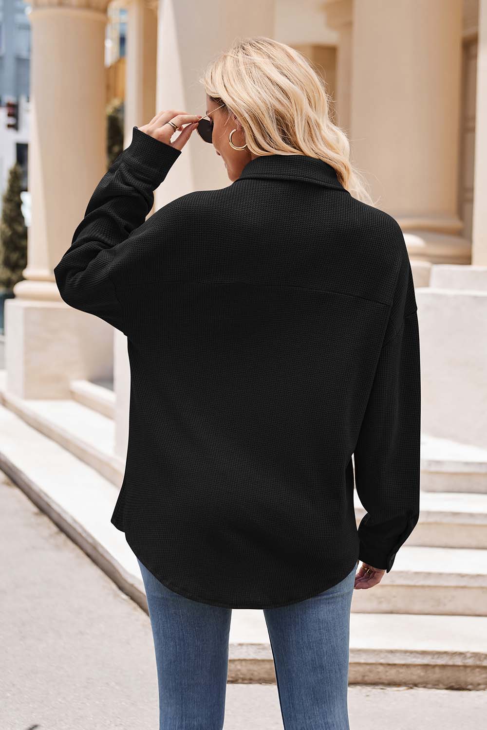 Mandy collared neck dropped shoulder shirt.