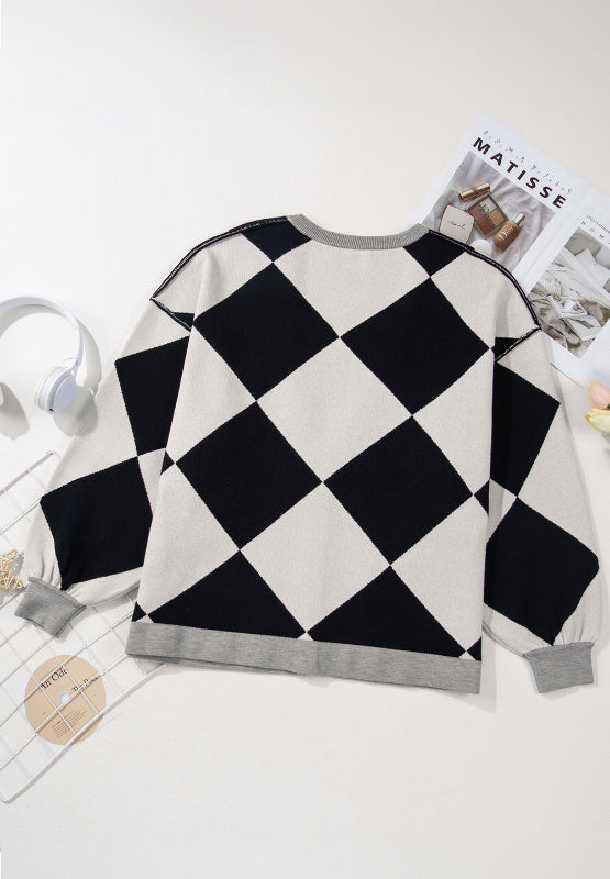 Color block button down long sleeve cardigan.