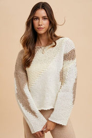 Annie Wear color block drop shoulder sweater.