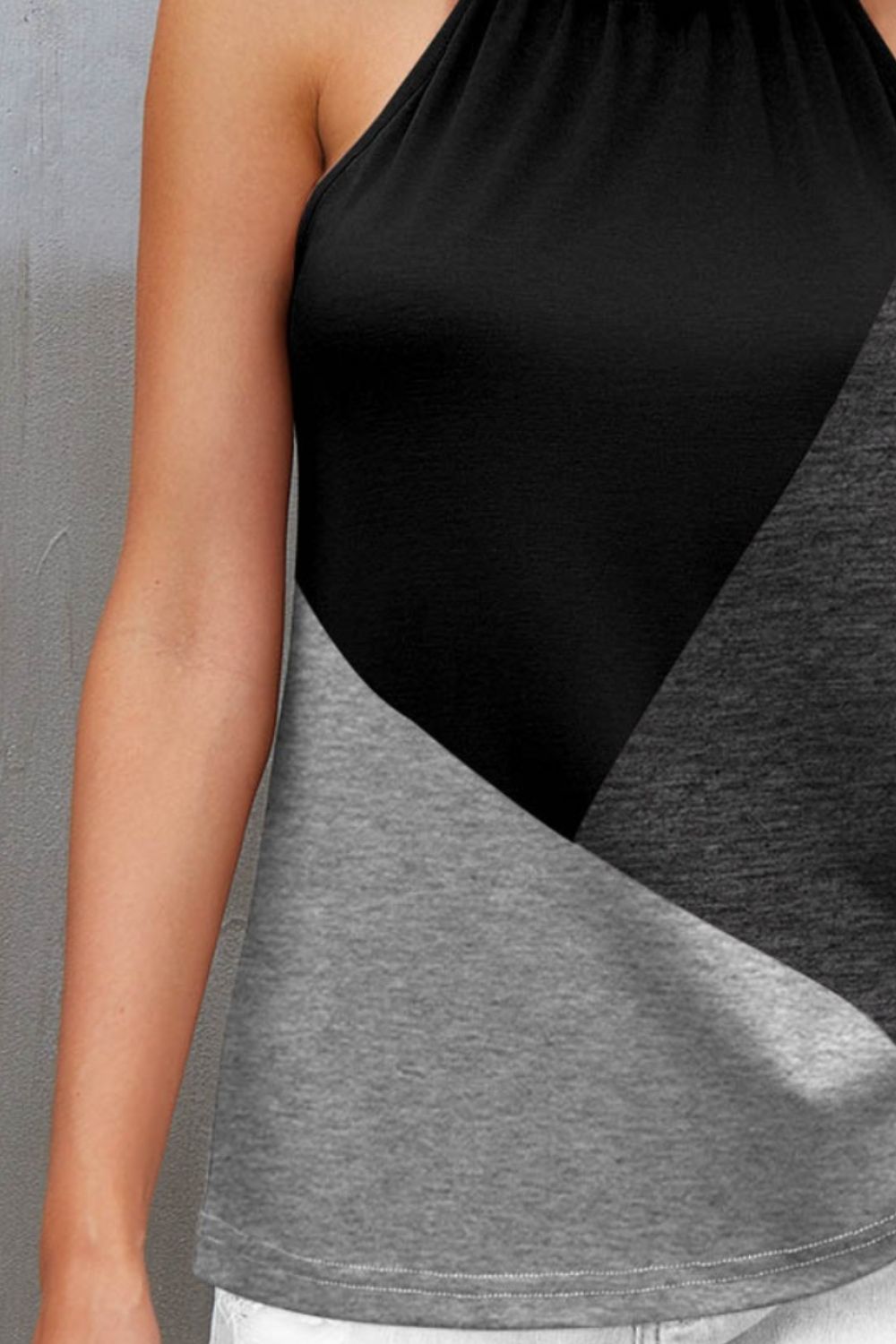 Color block Grecian neck cami.