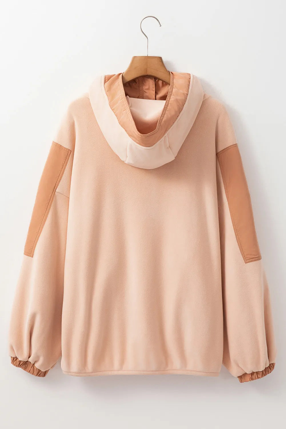 Color block half zip long sleeve hoodie.