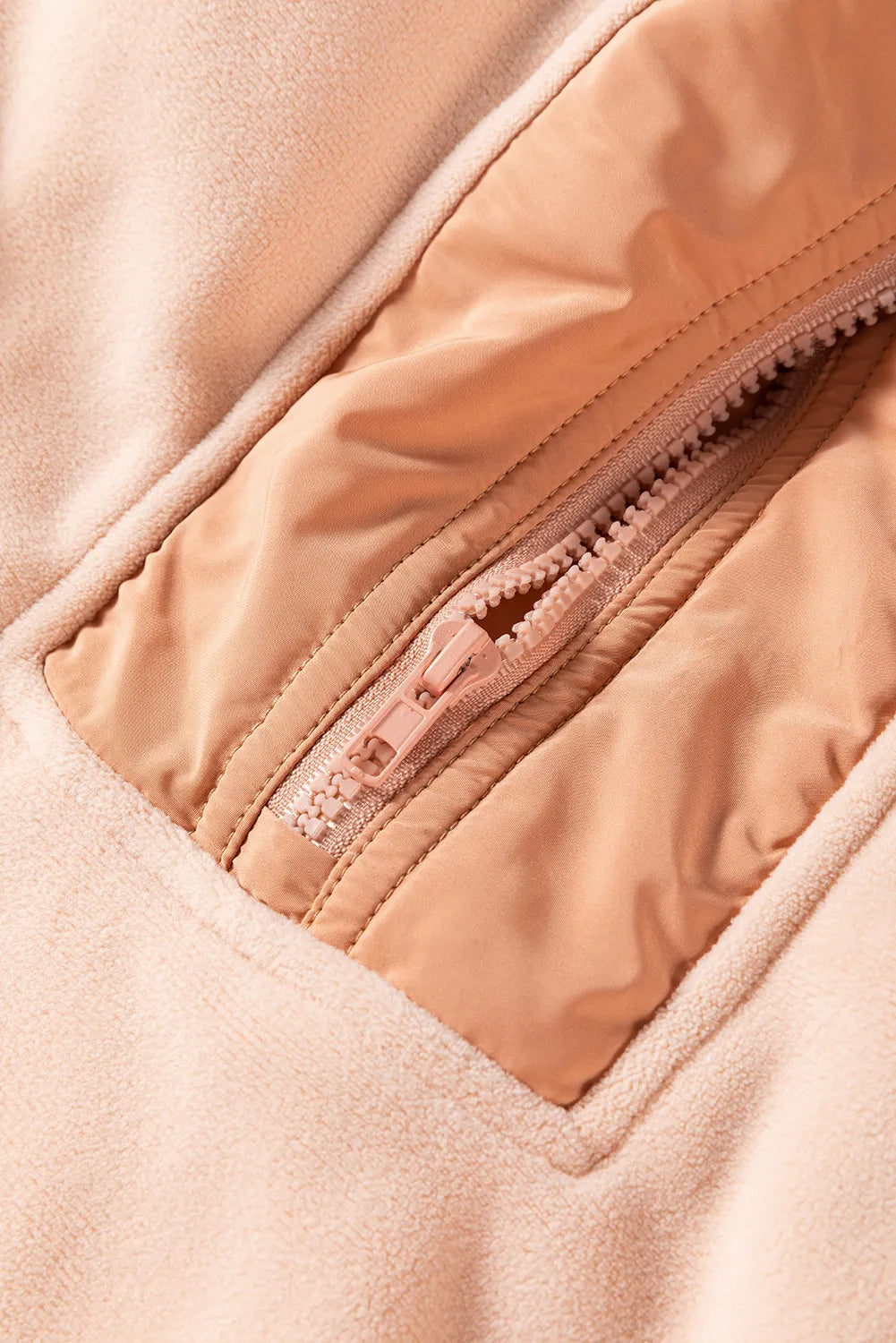 Color block half zip long sleeve hoodie.