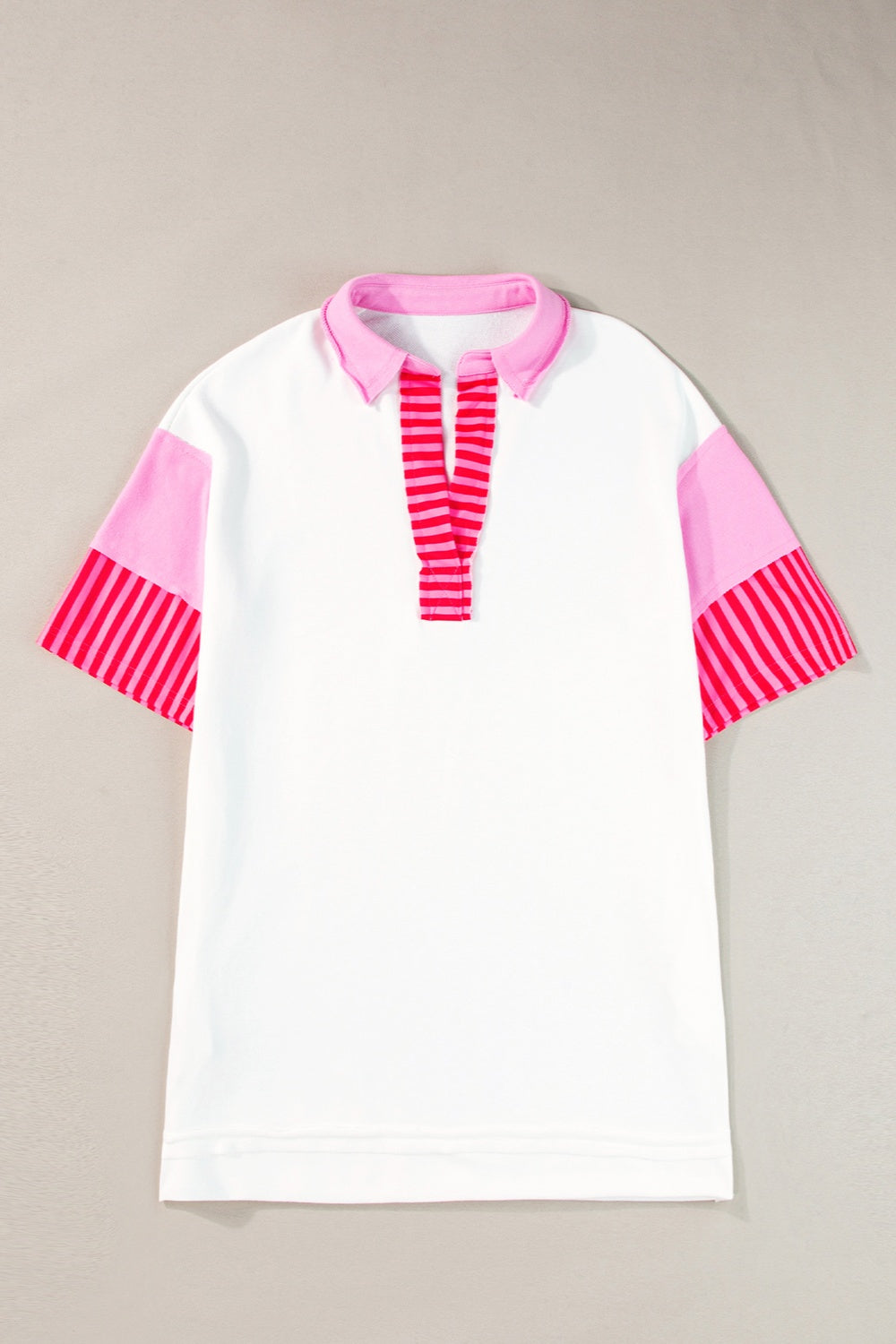 Color Block Johnny Collar Half Sleeve Dress.
