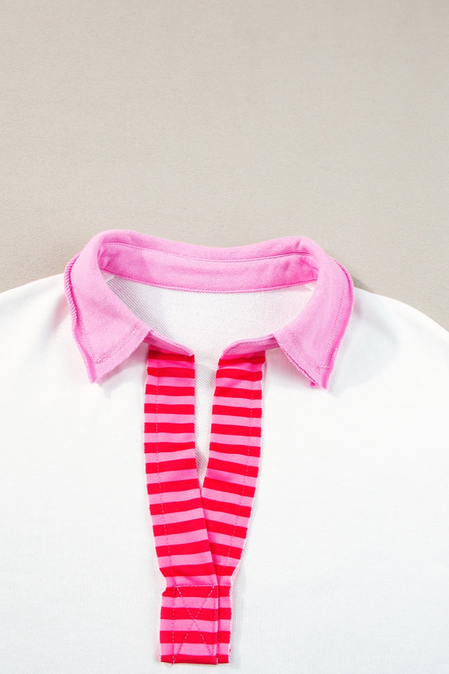 Color Block Johnny Collar Half Sleeve Dress.