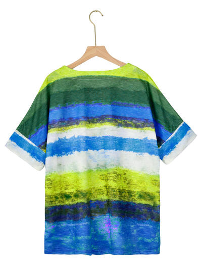 Color Block Round Neck Half Sleeve T-Shirt