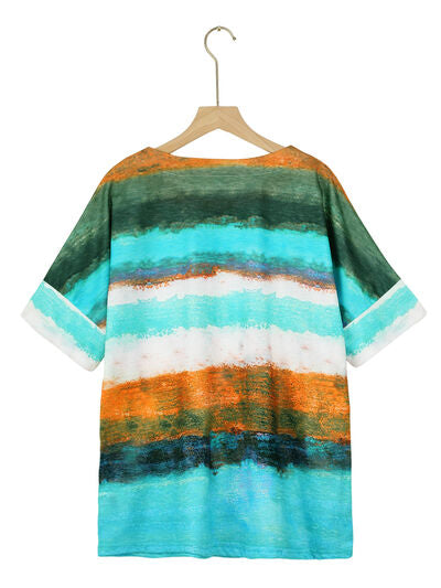 Color Block Round Neck Half Sleeve T-Shirt