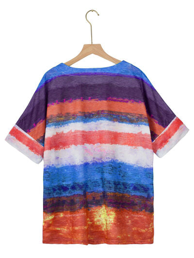 Color Block Round Neck Half Sleeve T-Shirt