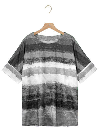 Color Block Round Neck Half Sleeve T-Shirt
