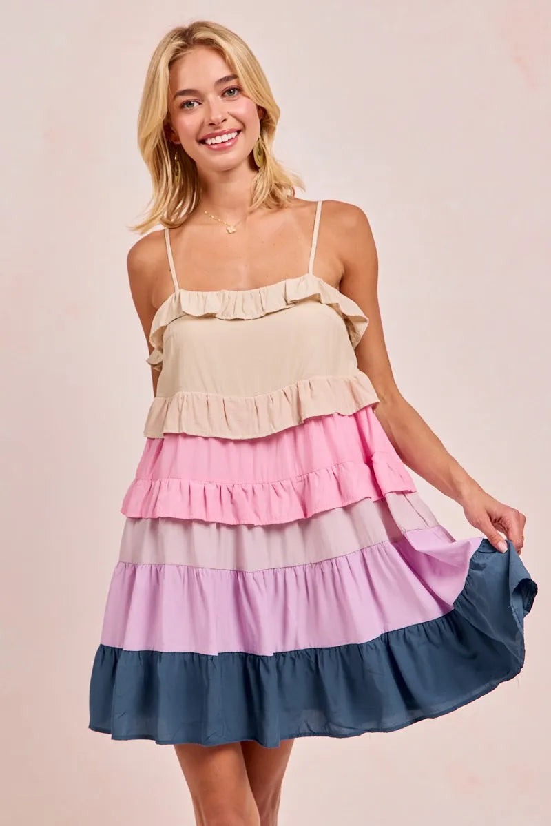 Drawstring Half Button Long Sleeve Dress.