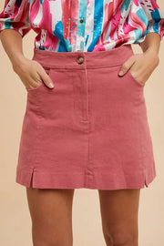 Annie Wear Comfort Stretch Cotton Slit Detailed Mini Skirt.