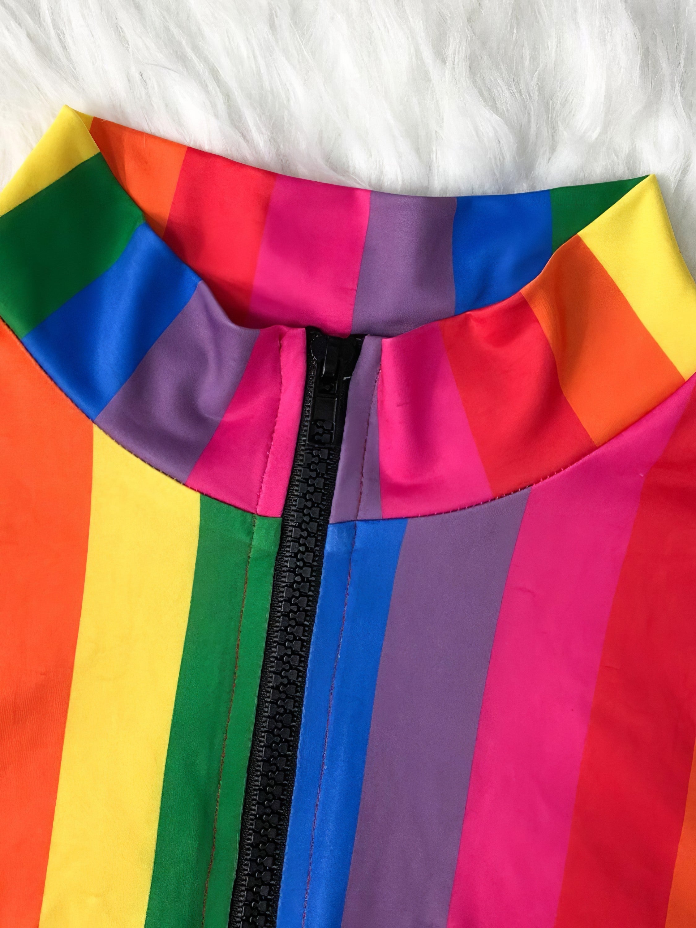 Contrast half-zip top and brief swim set with no padding.