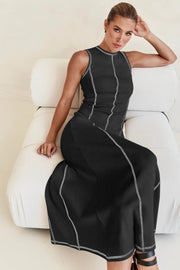 Contrast Stitching Maxi Tank Dress.