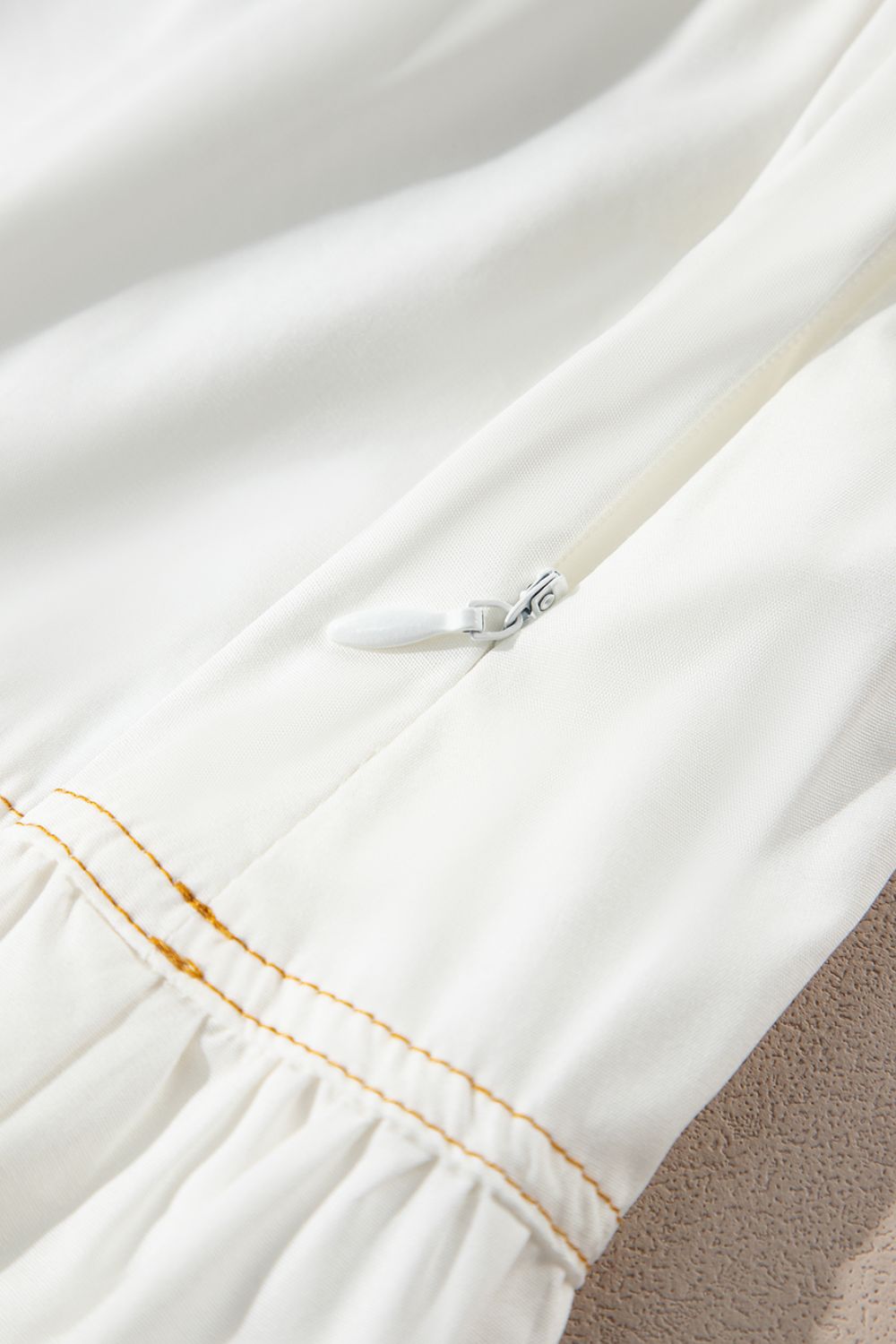 Contrast Stitching Trim Knotted High Waist A-Line Mini Skirt.