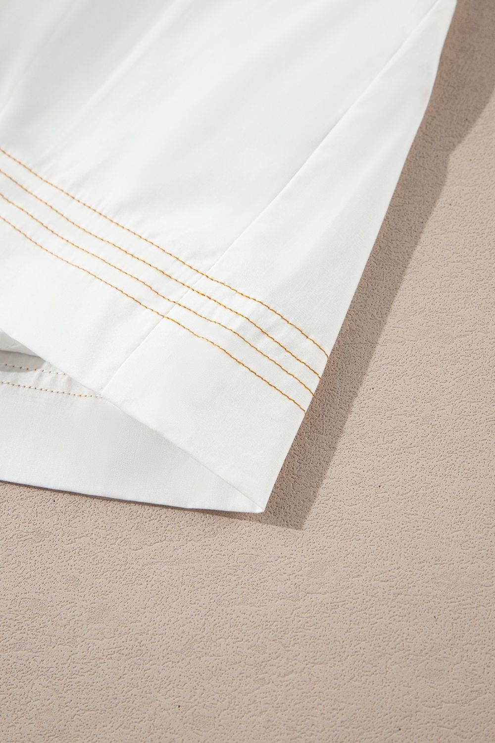 Contrast Stitching Trim Knotted High Waist A-Line Mini Skirt.