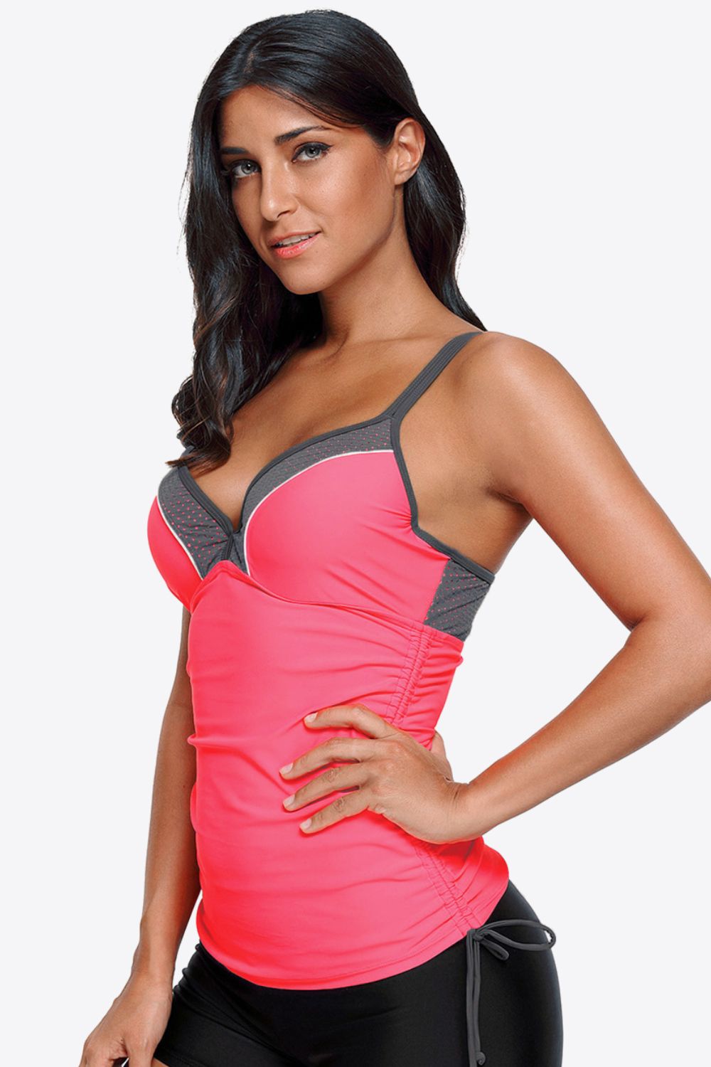 Sweetheart Neck Swim Cami - Contrast & Drawstring