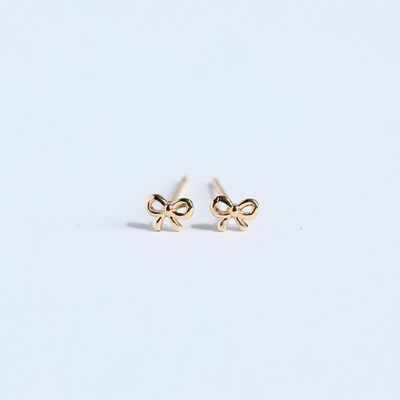Copper Bow Stud Earrings