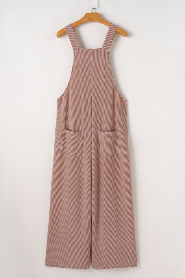 Corded Adjustable Straps Wide Leg Loose Overalls.