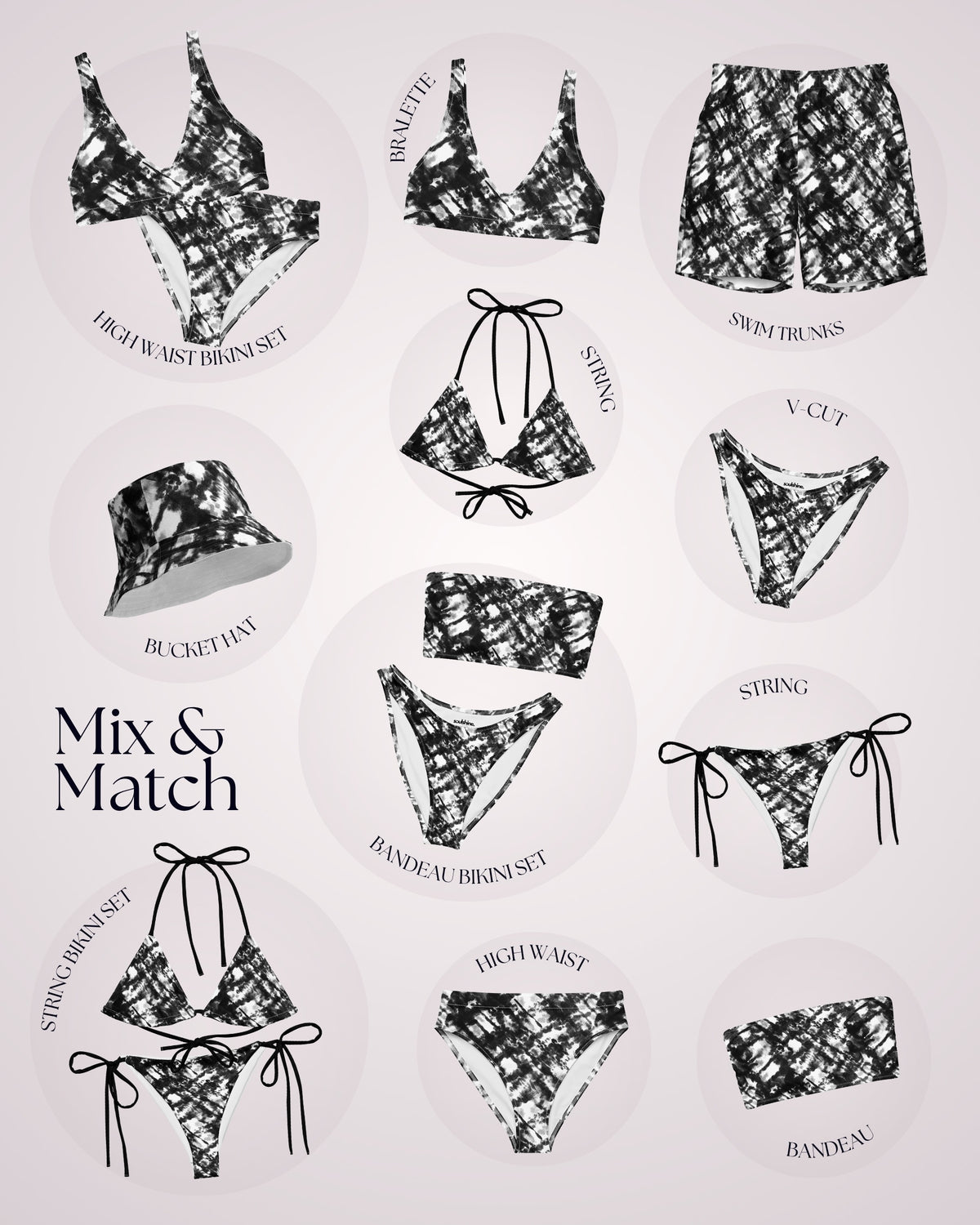 Couples Matching Swimsuits - Grunge I