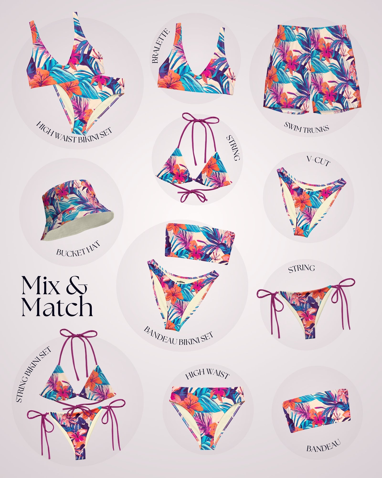 Couples Matching Swimsuits - Hawaiian Tropix VIII