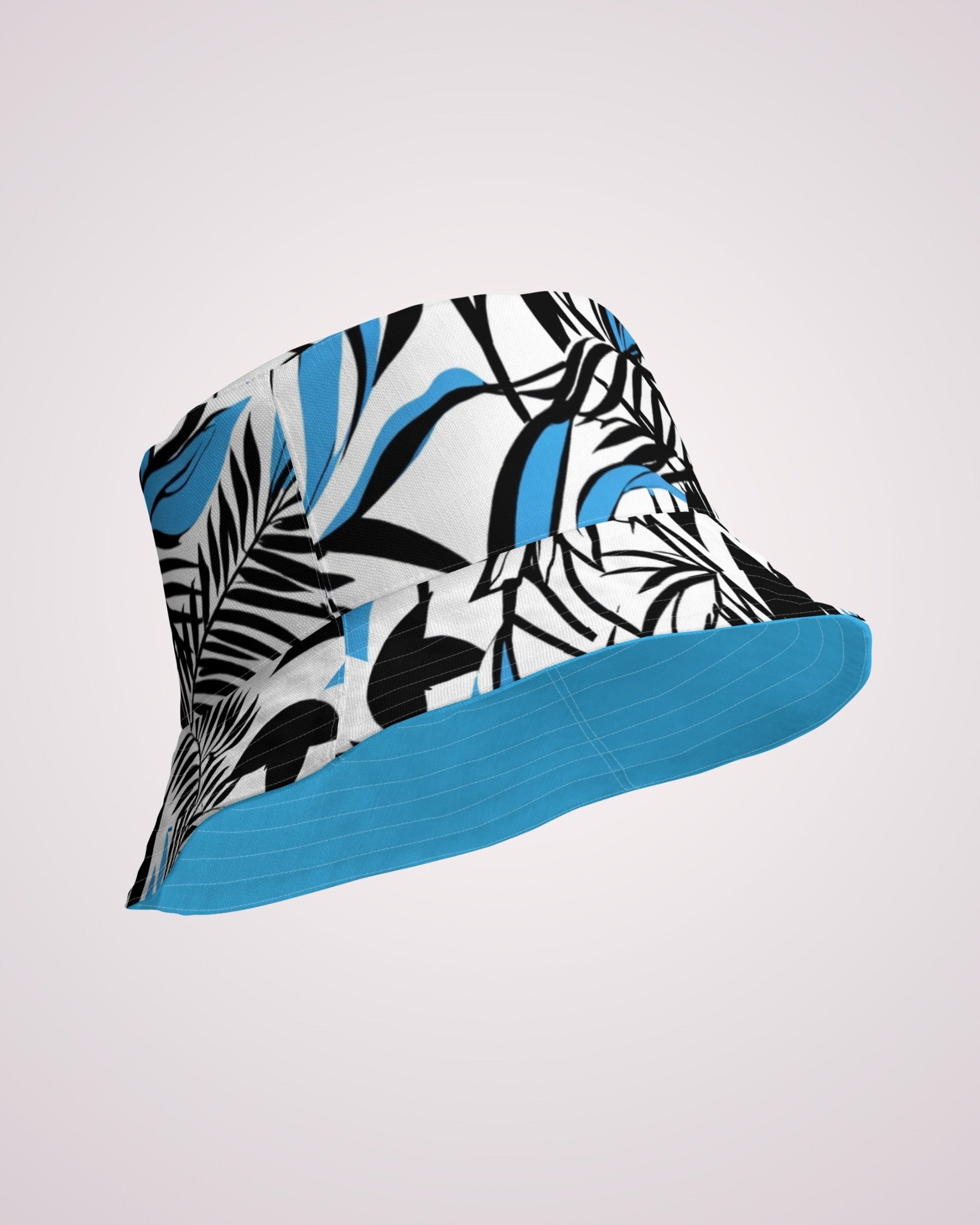 Reversible Bucket Hat - Blue Tropical Abstract IX