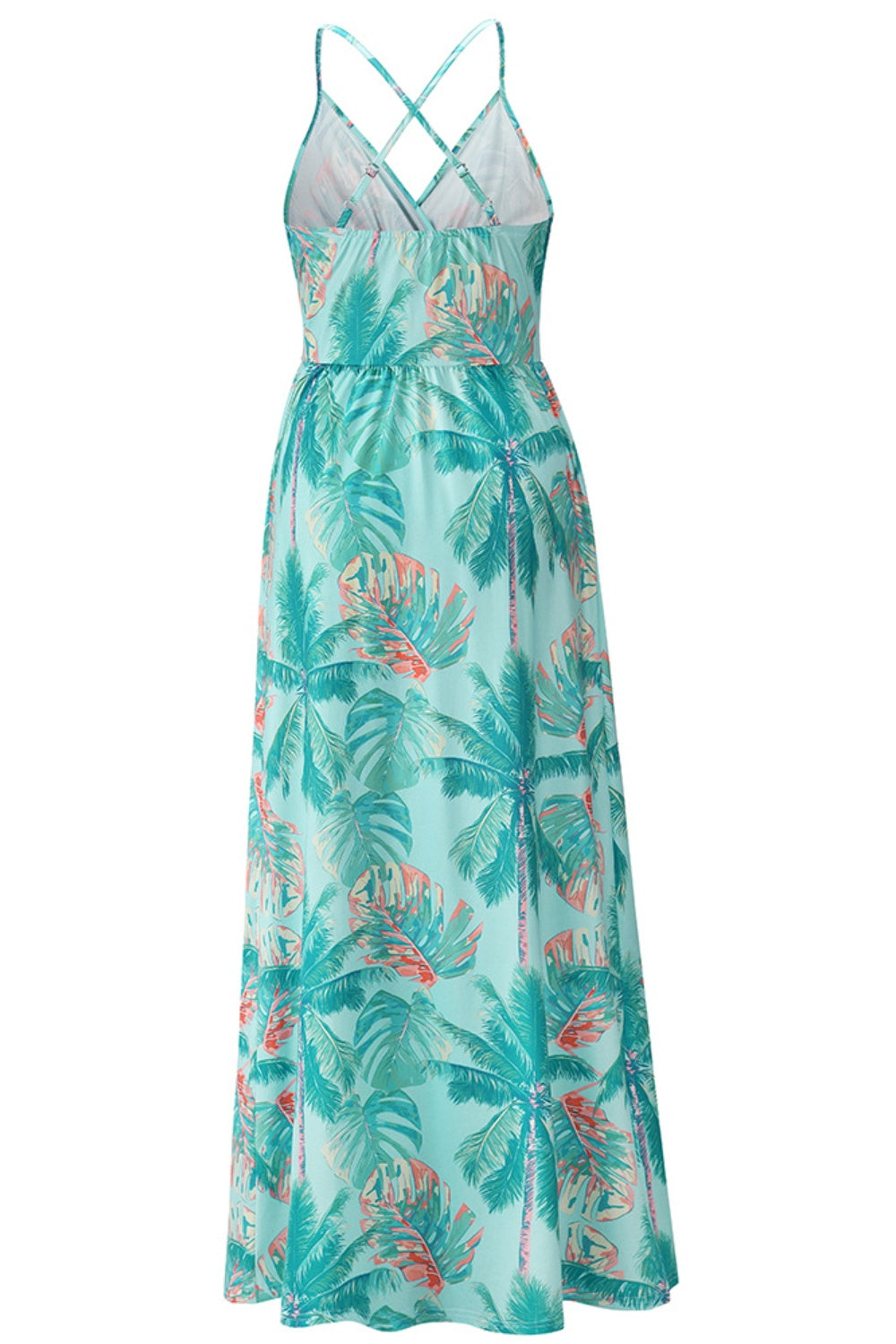 Crisscross Printed Surplice Cami Dress.