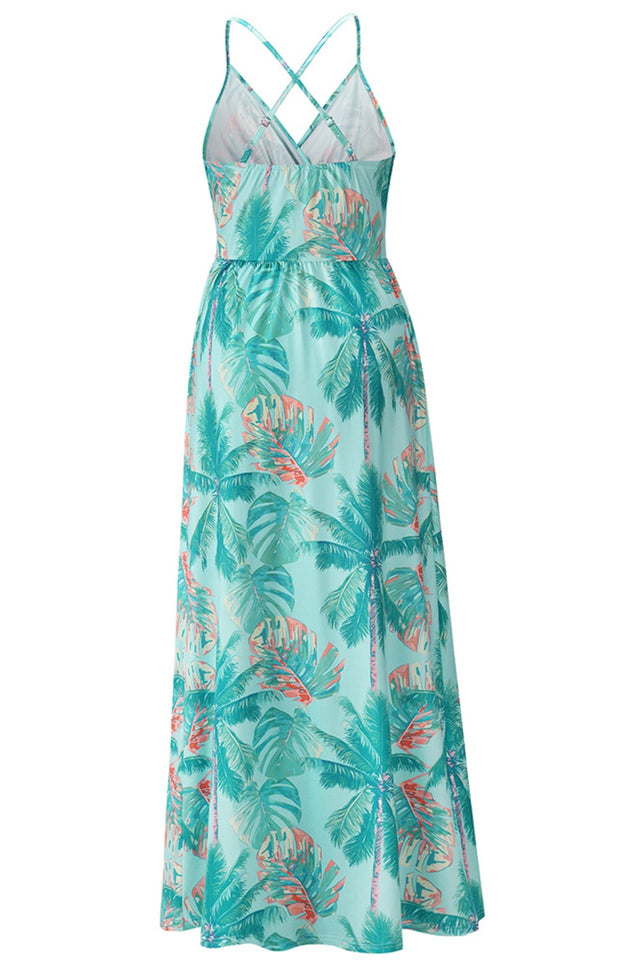 Crisscross Printed Surplice Cami Dress.