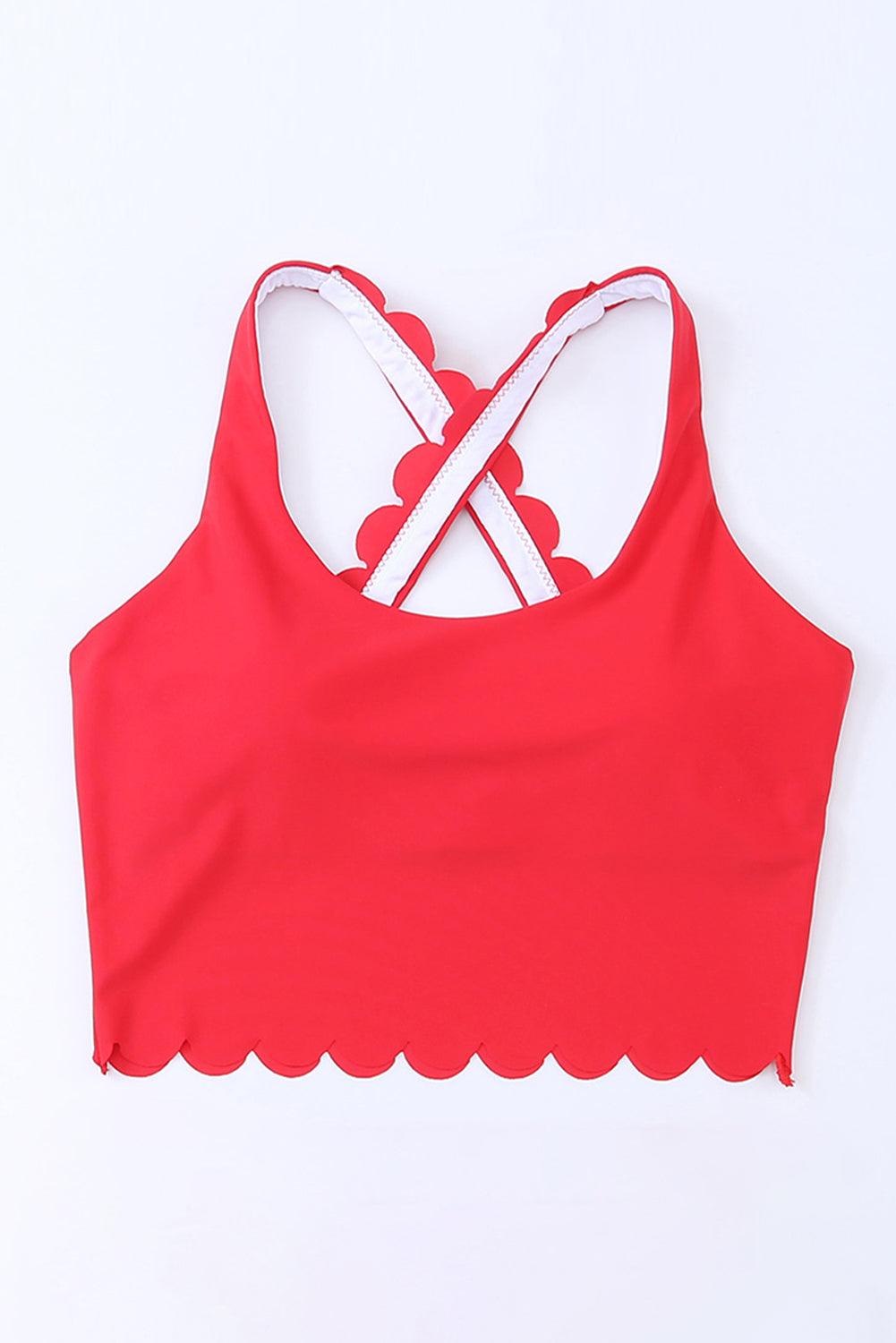 Crisscross Scoop Neck Swim Top - Padded & Stretchy