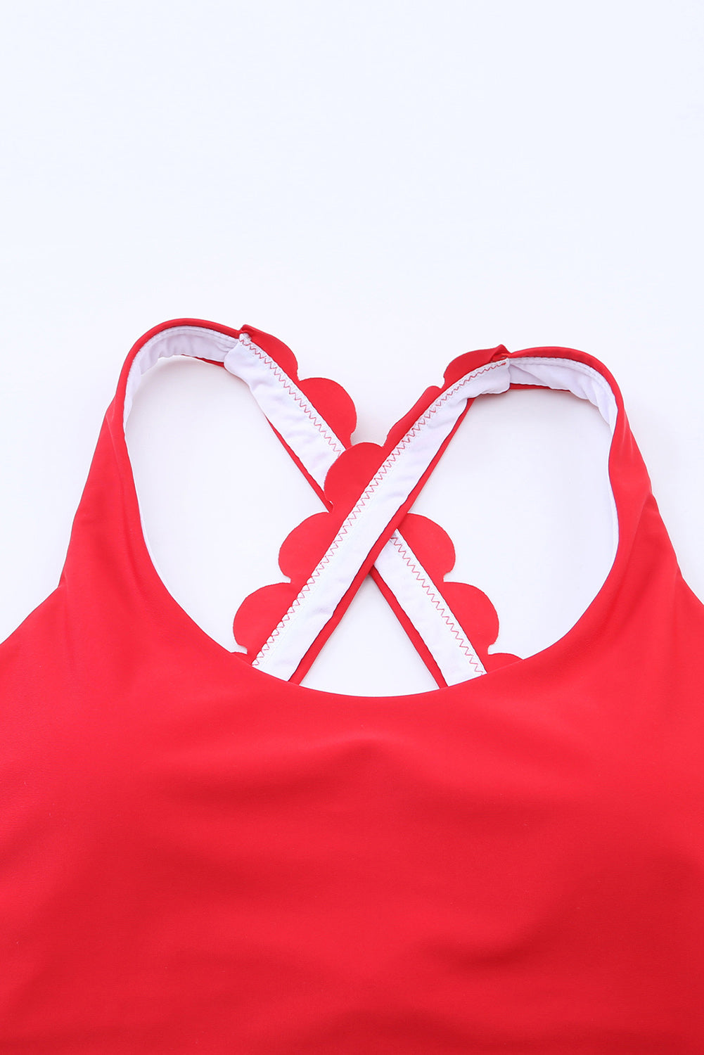 Crisscross Scoop Neck Swim Top - Padded & Stretchy