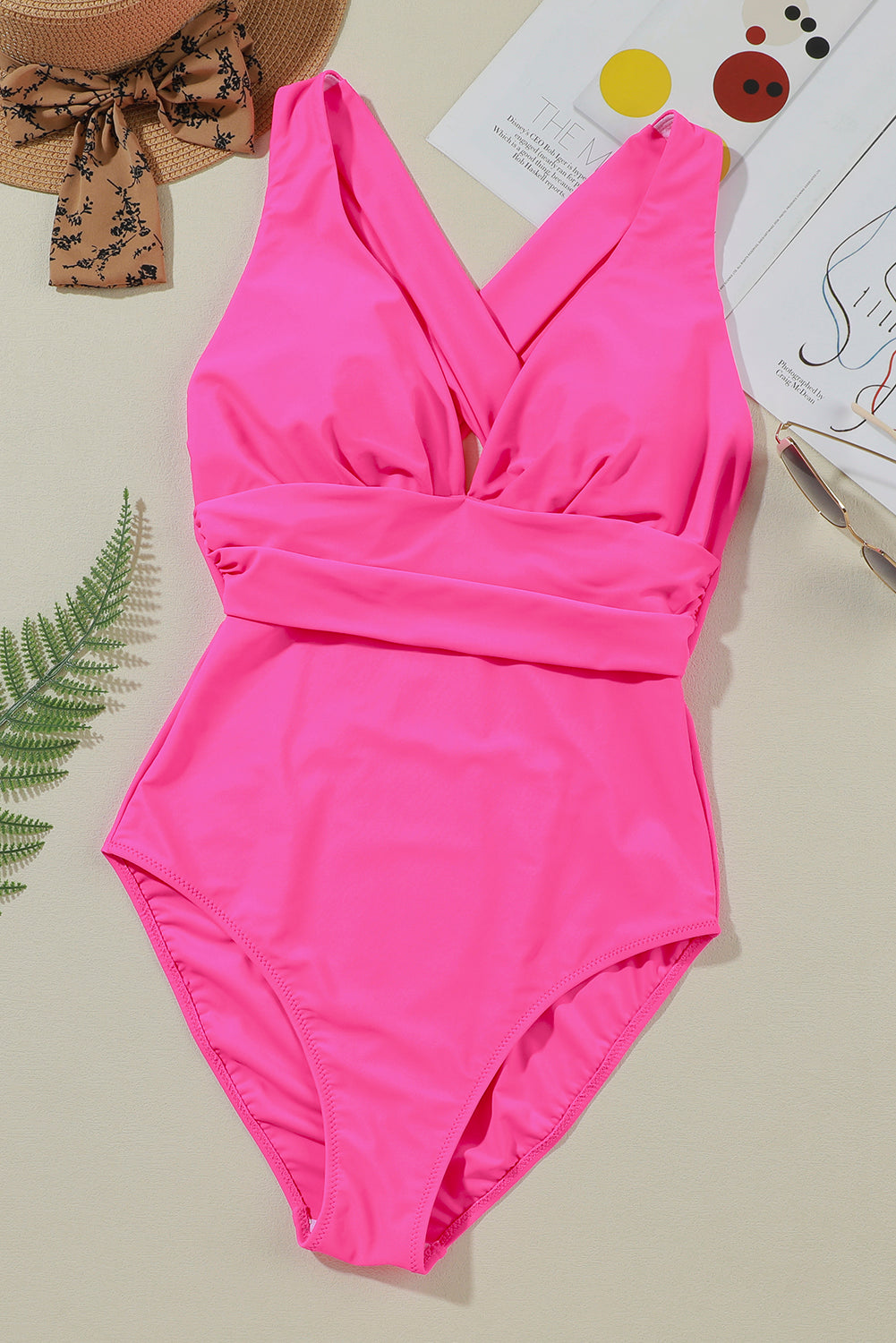 Crisscross Wide Strap One-Piece Swimwear.