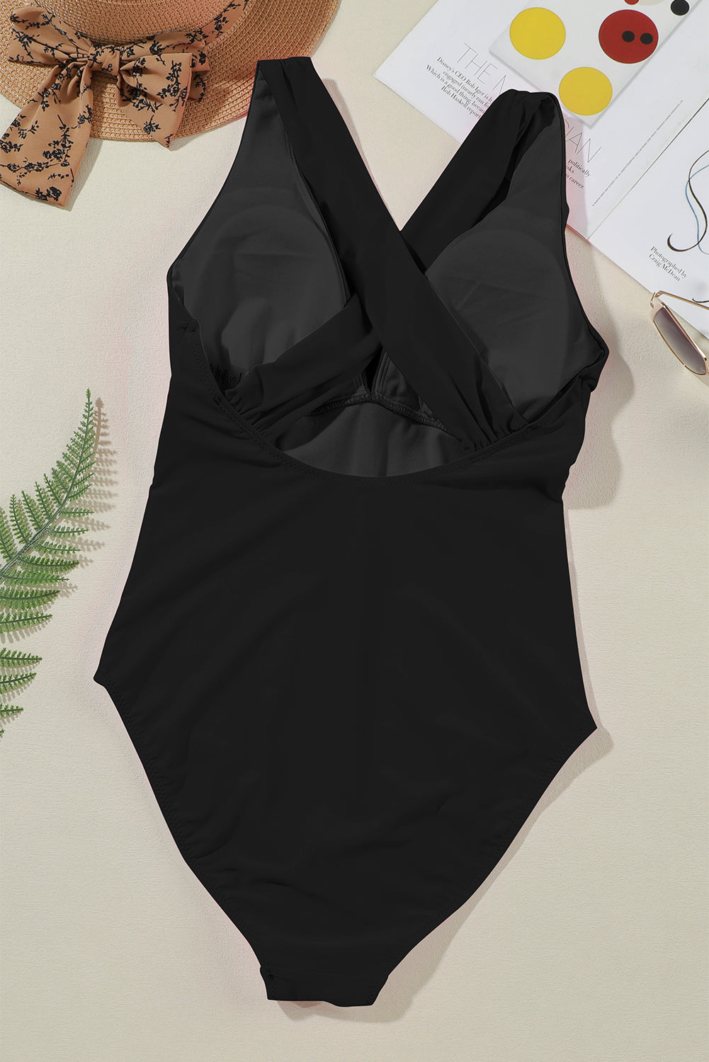 Crisscross Wide Strap One-Piece Swimwear.