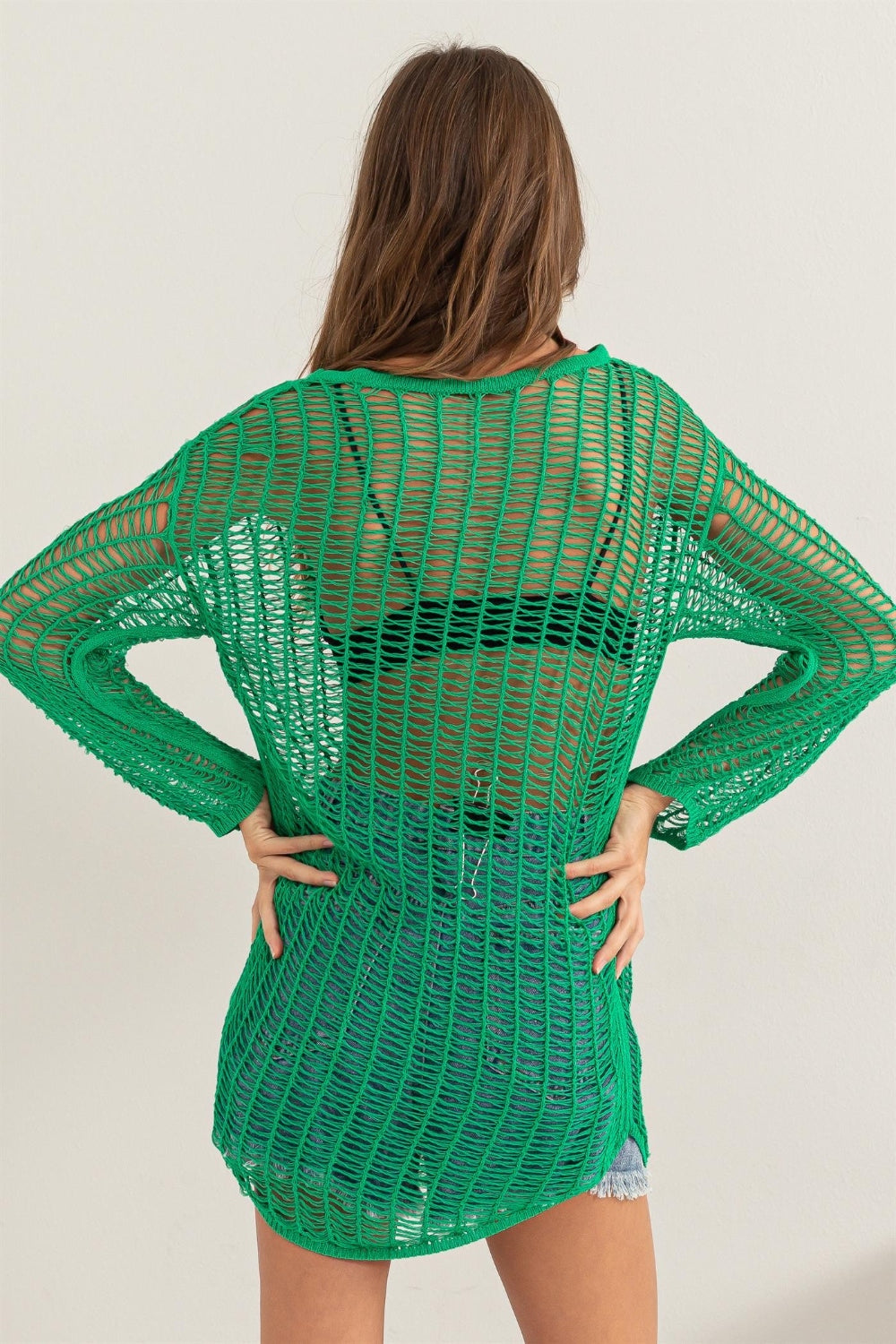 HYFVE Crochet Long Sleeve Cover Up.