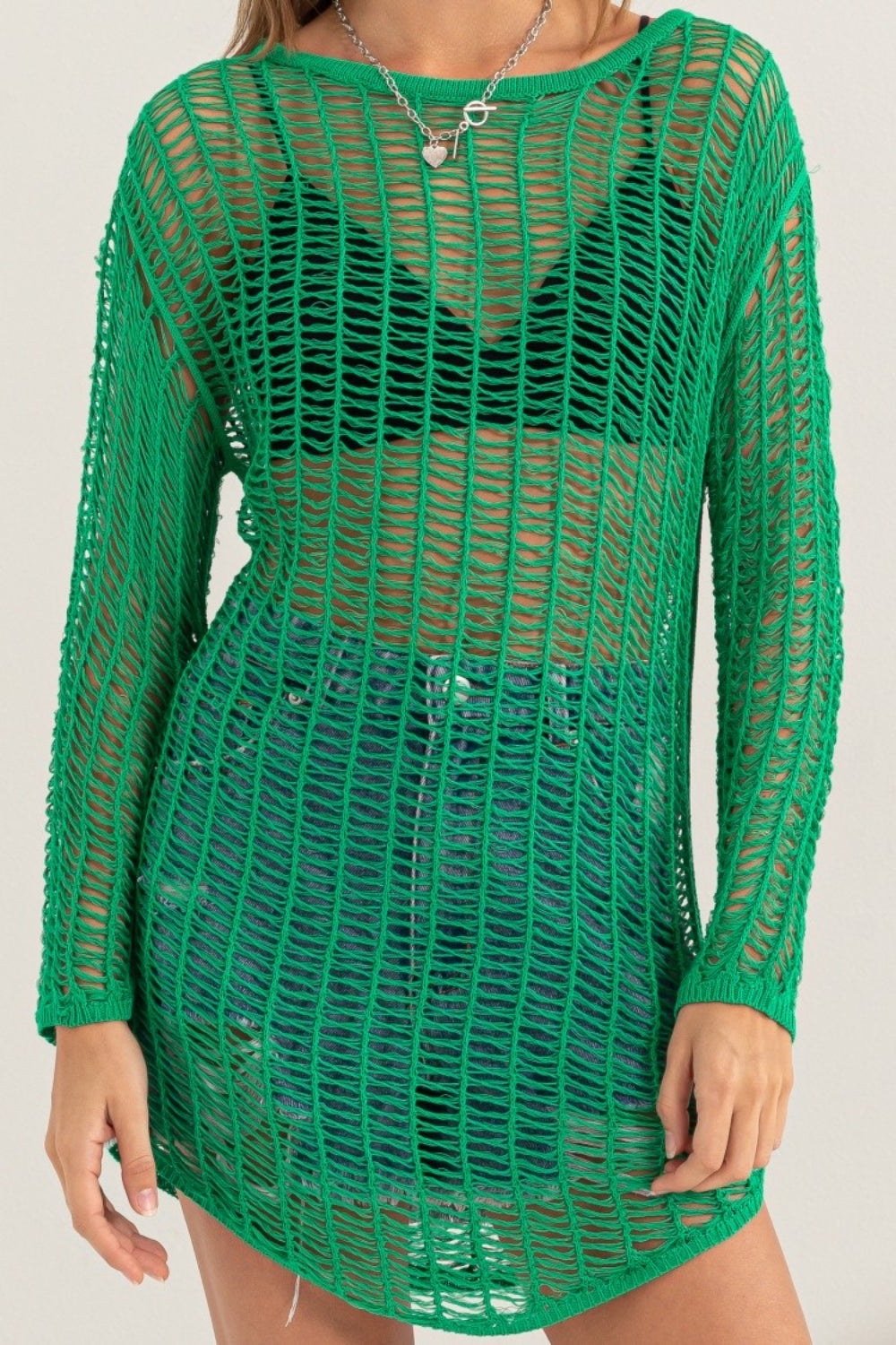 HYFVE Crochet Long Sleeve Cover Up.
