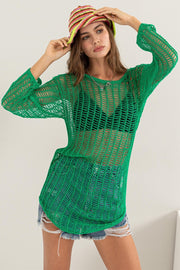 HYFVE Crochet Long Sleeve Cover Up.