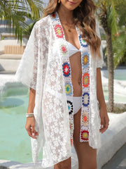 Crochet Open Front Cover-Up with Openwork.