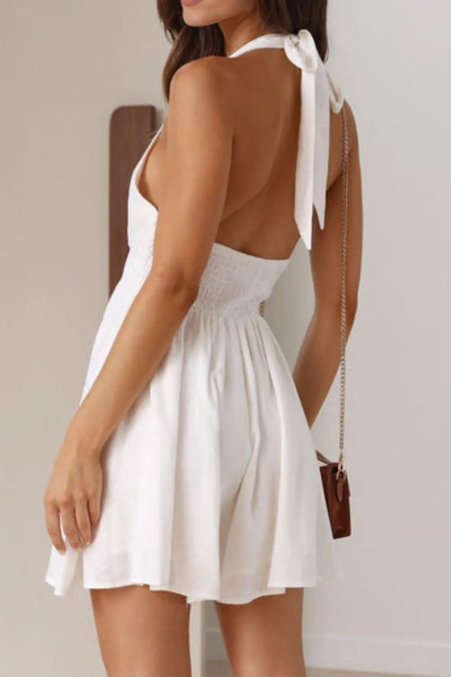 Cutout Halter Neck Mini Dress.