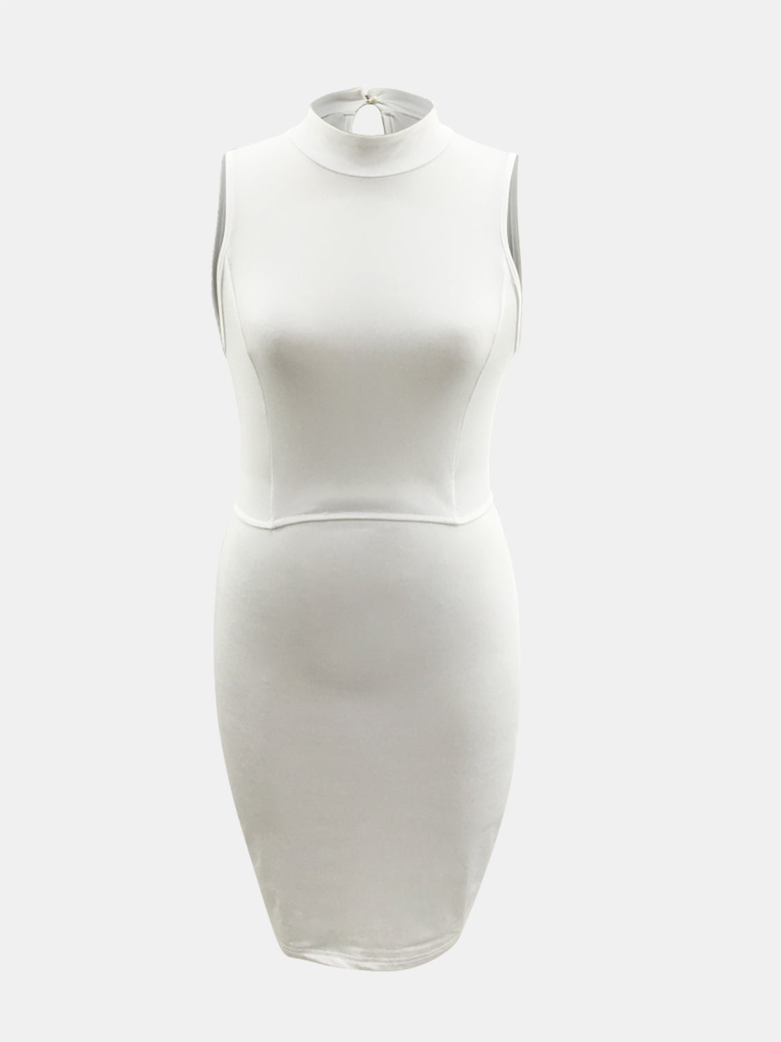 Cutout Mock Neck Sleeveless Dress.