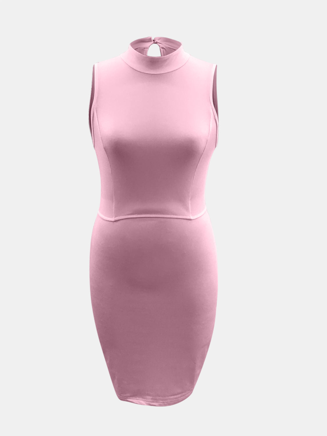 Cutout Mock Neck Sleeveless Dress.