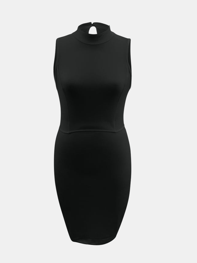 Cutout Mock Neck Sleeveless Dress.