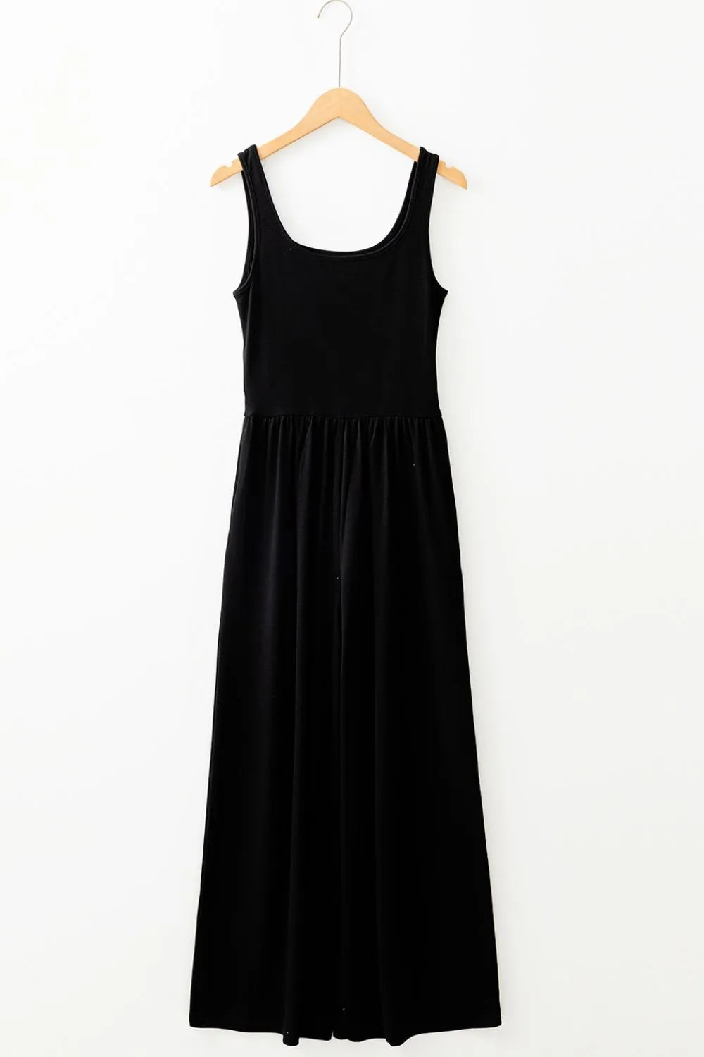 Cutout Scoop Neck Wide Strap Jumpsuit.