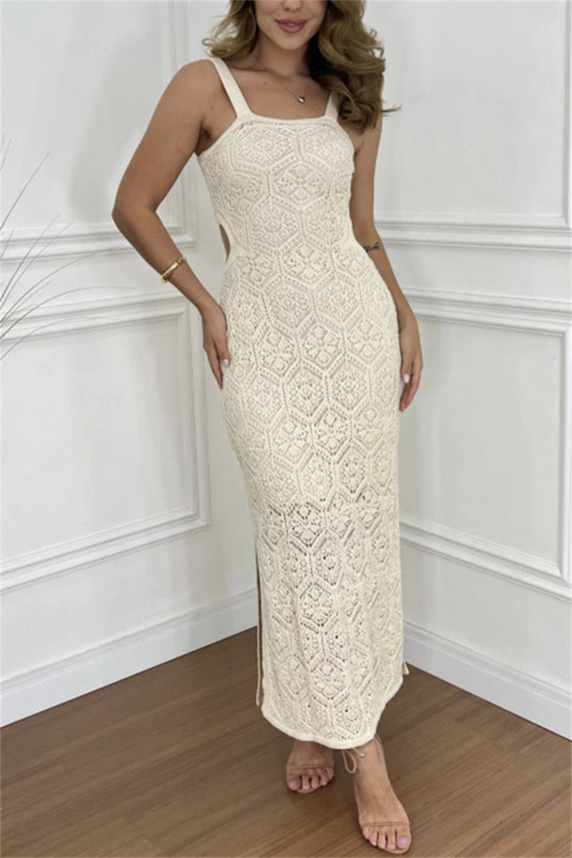 Cutout Side Slit Maxi Tank Dress.