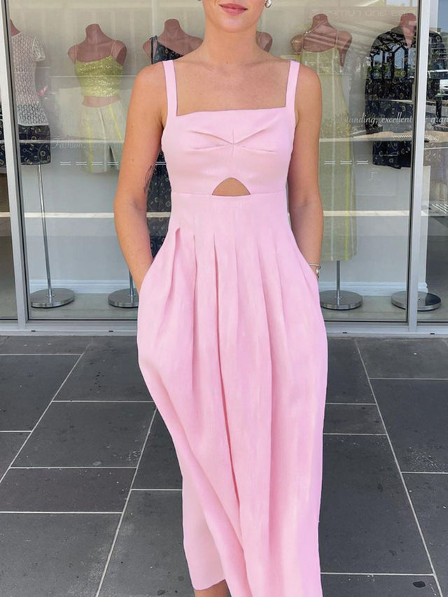 Devine Cutout Square Neck Cami Dress.