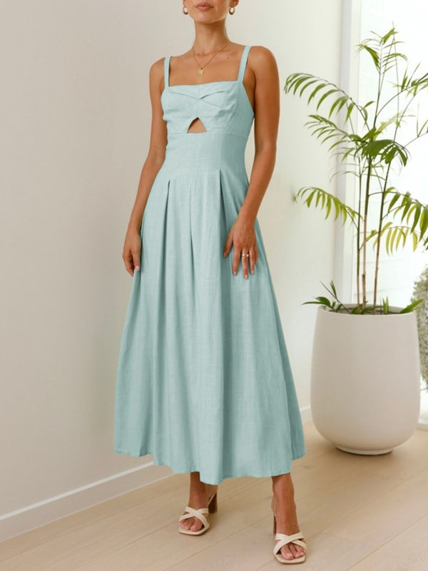 Devine Cutout Square Neck Cami Dress.