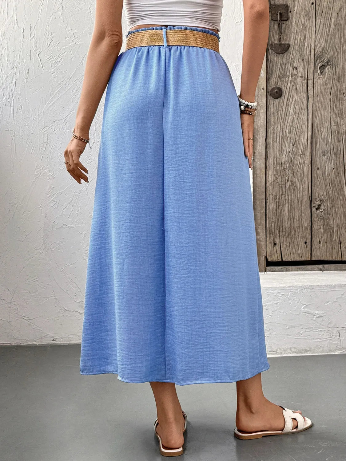 Decor Button Front Midi Skirt.