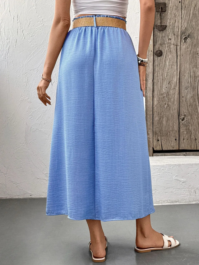 Decor Button Front Midi Skirt.